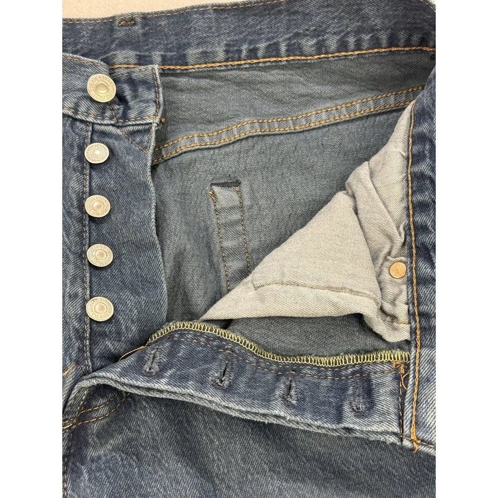 Levis 527 Jeans Men 38x25 Blue Slim Boot Distressed Whisker Denim Western -Altd.